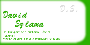 david szlama business card
